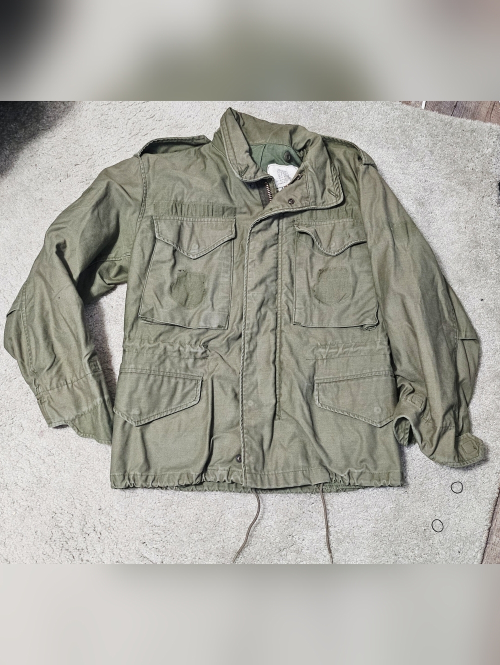 Vintage 1983 USGI Cold Weather Field Jacket OG-107 Army Green Size XS X-Short